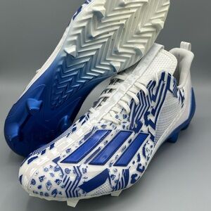Adidas Adizero 12.0 Mismat White/Blue IG7224 Men’s Size 14 low Football cleats